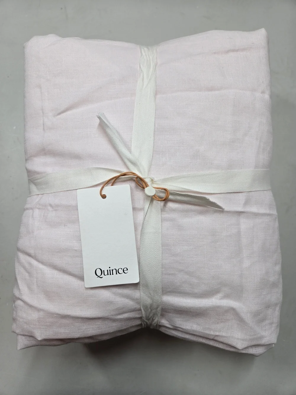 NWT QUINCE Set Of 2 48x84 European Linen Curtains Vintage Blush 9098